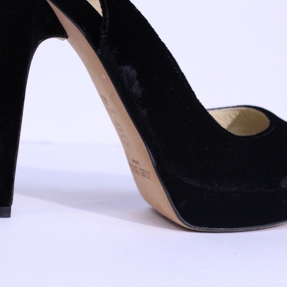 *SOLD* Jimmy Choo Black Velvet Open Toe - Picture 4 of 7